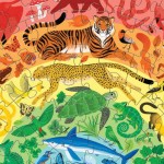 100 pc Crocodile Creek Shaped Puzzle - Rainbow Animals