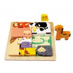 Farm Animal Wooden Chunky Puzzle - Kiddie Connect