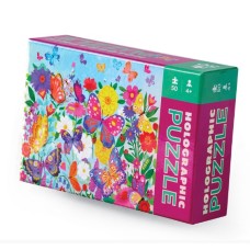 50 pc Crocodile Creek Holographic Puzzle - Butterflies