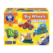 8pc Orchard Toys Puzzles - Big Wheels x 4 