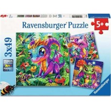 49 pc Ravensburger Puzzle - Baby Garden Dragons  3x49 pc