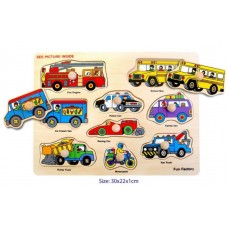 Pin Puzzle - Vehicles 9 pc - Fun Factory