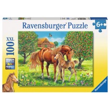100 pc Ravensburger Puzzle - Horses in the Field   XXL Pieces