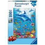 100 pc Ravensburger Puzzle - Pod of Dolphins XXL Pieces