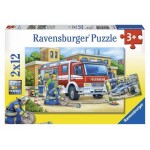 12 pc Ravensburger Puzzle - Police and Firefighters 2x12 pc