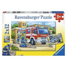 12 pc Ravensburger Puzzle -Police and Firefighters 2x12 pc