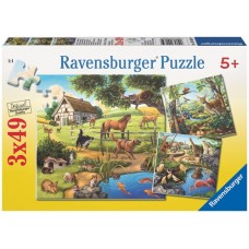 49 pc Ravensburger Puzzle - Forest Zoo & Pets 3x49pc