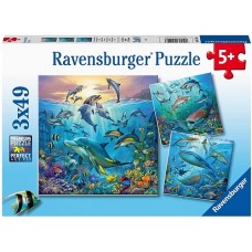 49 pc Ravensburger Puzzle - Ocean Life 3x49pc
