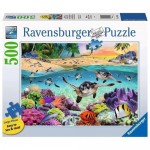 500 pc Ravensburger Puzzle LARGE FORMAT - Race Of The Baby Sea Turtles 