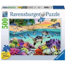 500 pc Ravensburger Puzzle LARGE FORMAT - Race Of The Baby Sea Turtles 
