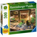500 pc Ravensburger Puzzle - John Deere Work Desk - LARGE FORMAT 