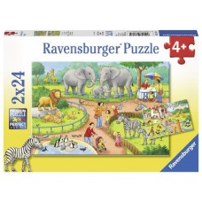24 pc Ravensburger Puzzle - A Day at the Zoo 2x24pc