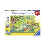 12 pc Ravensburger Puzzle - Animals in the Garden 2x12 pc