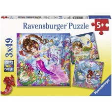 49 pc Ravensburger Puzzle - Charming Mermaids  3x49 pc