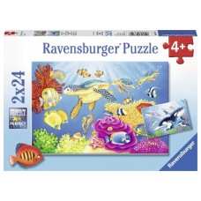 24 pc Ravensburger Puzzle - Colourful Underwater World 2x24pc