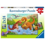 24 pc Ravensburger Puzzle - Dinosaurs at Play 2x24pc