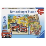 49 pc Ravensburger Puzzle - Fire Brigade Run 3x49pc