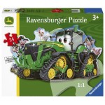 24 pc Ravensburger Puzzle - John Deere Tractor Shaped Puzzle