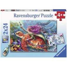 24 pc Ravensburger Puzzle - Mermaid Adventures 2x24pc