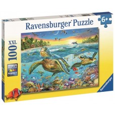 100 pc Ravensburger Puzzle - Swim with Sea Turtles XXL Pieces