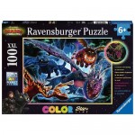 100 pc Ravensburger Puzzle - Dragons 3 Glow in the Dark XXL Pieces