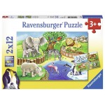 12 pc Ravensburger Puzzle - Animals in the Zoo Puzzle 2x12pc