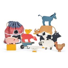 Stacking Wooden Farm Animals Bag - Tenderleaf Stacking Wooden Farm Animals Bag - Tenderleaf