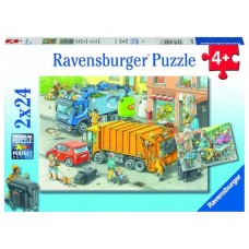 24 pc Ravensburger Puzzle - Working Trucks  2x24pc