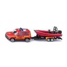  Land Rover Defender with Boat Diecast Fire Service - Siku 1608