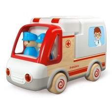 Ambulance with Lights & Sound - Wooden