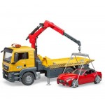 MAN TGS Flat Top Tow Truck with Roadster - Bruder 03750