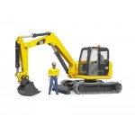 Caterpillar Mini Excavator with Worker - Bruder 02466