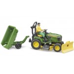 John Deere Lawn Tractor with Trailer & Gardener - Bruder 62104