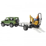 Land Rover Defender with JCB Micro Excavator  - Bruder 2593