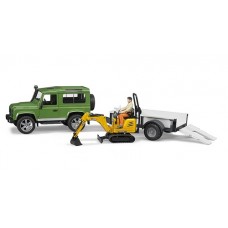 Land Rover Defender with JCB Micro Excavator  - Bruder 2593