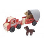 Truck with Horse Trailer - wooden