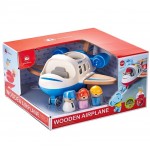 Airplane with Lights & Sound Wooden - Blue