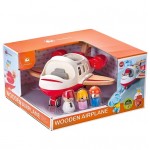 Airplane with Lights & Sound Wooden - Red