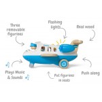 Airplane with Lights & Sound Wooden - Blue