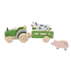 Tractor with Animals Wooden 
